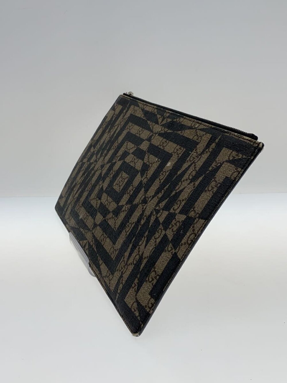 Gucci Kaleido over Brown All Pouch Clutch GG Brown